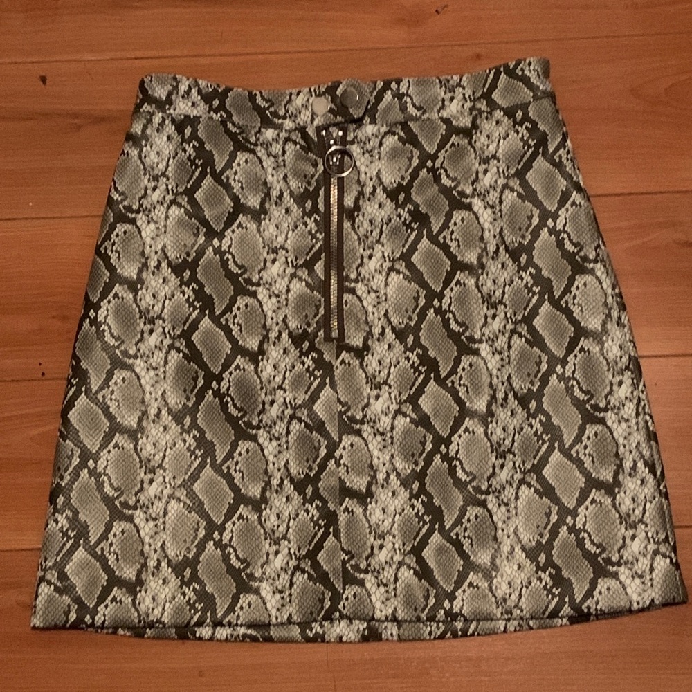 Snake skin mini skirt